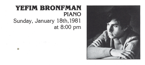 1980-1981 SEASON: Yefim Bronfman, piano