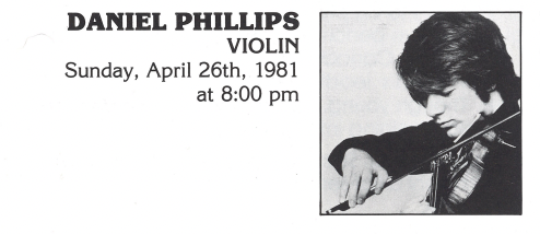 1980-1981 SEASON: Daniel Phillips, violin & William Doppman, piano