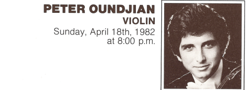 1981-1982 SEASON: Peter Oundjian, violin & Charles Abramovic, piano