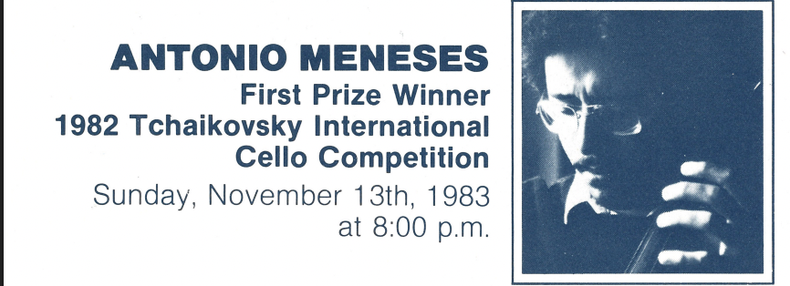 1983-1984 SEASON: Antonio Meneses, cello & Franz Massinger, piano
