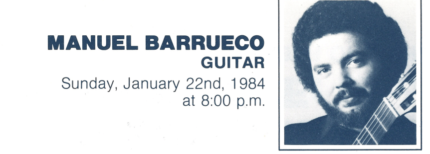 1983-1984 SEASON: Manuel Barrueco, guitar