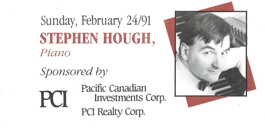 1990-1991 SEASON: Stephen Hough, piano