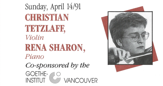 1990-1991 SEASON: Christian Tetzlaff, violin & Stefan Litwin, piano