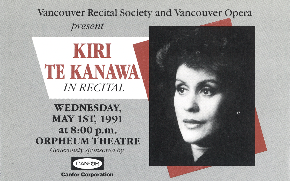 1990-1991 SEASON: Kiri Te Kanawa, soprano & Martin Katz, piano