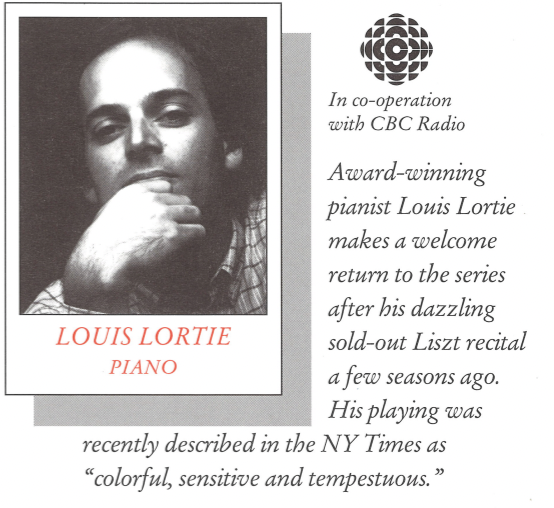 1991-1992 SEASON: Louis Lortie, piano