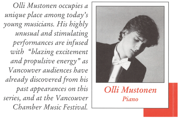 1992-1993 Season: Olli Mustonen, piano